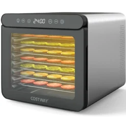 600W Dörrautomat mit 7 Edelstahl-Schalen Dörrgerät mit 24H Timer & 30-75℃ 34 x 40,5 x 32 cm