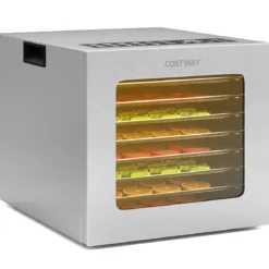 850W Dörrautomat mit 8 Einlegefächer Dörrgerät mit 48H Timer & 35℃-75℃ Temperaturregler Silber