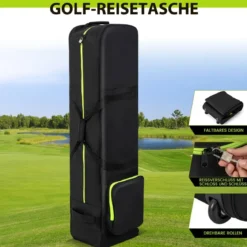 Weiche Golf-Reisetasche mit Rädern & Reißverschluss & Schlüssel Wasserdichte Golf-Reisetasche