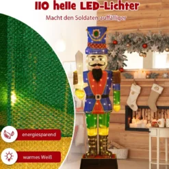 Weihnachten Nussknacker Figur groß beleuchtete Weihnachtsdeko XXL 184 cm