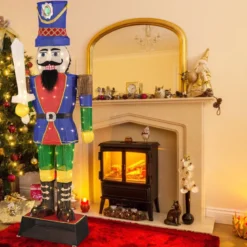 Weihnachten Nussknacker Figur groß beleuchtete Weihnachtsdeko XXL 184 cm