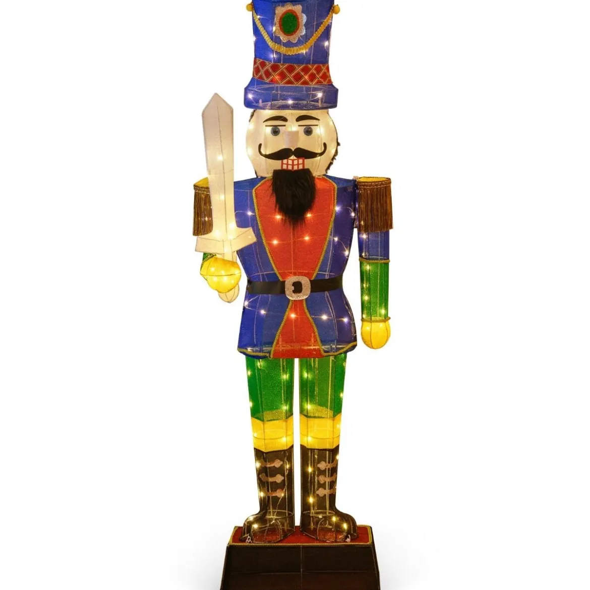 Weihnachten Nussknacker Figur groß beleuchtete Weihnachtsdeko XXL 184 cm