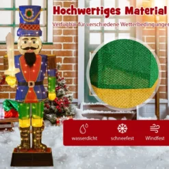 Weihnachten Nussknacker Figur groß beleuchtete Weihnachtsdeko XXL 184 cm