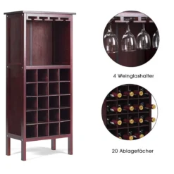 Weinregal aus Holz Flaschenregal Weinständer Holzregal Weinschrank Kolonialstil