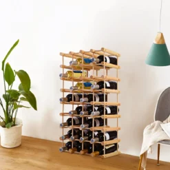 Weinregal aus Holz Flaschenregal Weinständer 40 Flaschen Holzregal Weinschrank