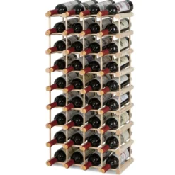 Weinregal aus Holz Flaschenständer Weinständer für 36 Flaschen Flaschenregal Weinflaschenhalter Natur