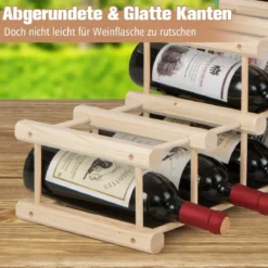 Weinregal aus Holz Flaschenständer Weinständer für 36 Flaschen Flaschenregal Weinflaschenhalter Natur