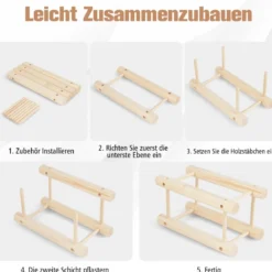 Weinregal aus Holz Flaschenständer Weinständer für 36 Flaschen Flaschenregal Weinflaschenhalter Natur