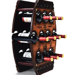 Weinregal 10 Flaschen Weinlagerregal Freistehendes Flaschenregal Braun 45 x 20 x 59 cm