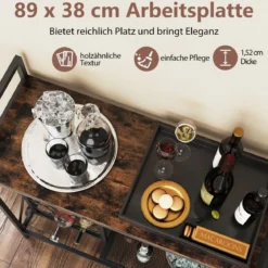 Weinregal für 21 Flaschen mit Glashalter & Tischplatte Freistehender Flaschenregal