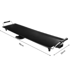 1800 W Elektrische Grillplatte Indoor BBQ Grill Verstellbare Temperatur 90 x 23 cm Schwarz