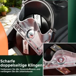 2800W Elektrischer Häcksler mit 50L Sammelbehälter Holzhäcksler Elektro Gartenhäcksler Orange