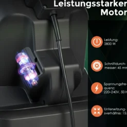 2800W Elektrischer Häcksler mit 50L Sammelbehälter Holzhäcksler Elektro Gartenhäcksler Orange