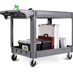 Werkstattwagen Werkzeugwagen Rollwagen mit 2 Fächer Grau 118 x 64 x 84 cm