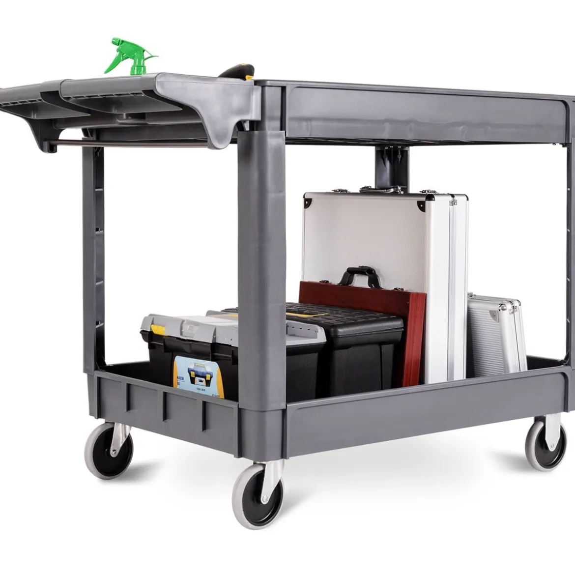 Werkstattwagen Werkzeugwagen Rollwagen mit 2 Fächer Grau 118 x 64 x 84 cm