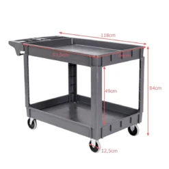 Werkstattwagen Werkzeugwagen Rollwagen mit 2 Fächer Grau 118 x 64 x 84 cm