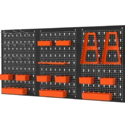 Werkzeugwand mit 9-teilige Aufbewahrungsboxen & Werkzeughaltern & Haken Lochwand