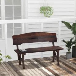Wetterfeste Gartenbank mit Rückenlehne bis 325 kg Belastbar Parkbank Sitzbank 120 x 51 x 78 cm