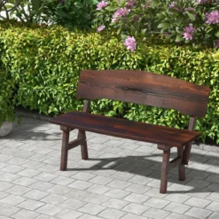 Wetterfeste Gartenbank mit Rückenlehne bis 325 kg Belastbar Parkbank Sitzbank 120 x 51 x 78 cm