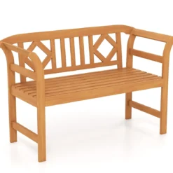 Wetterfeste Holzbank bis 360 kg Belastbar 2-Sitzer Friesenbank aus Akazienholz Sitzbank Rhombus