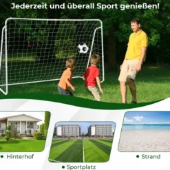 Wetterfester Fußballtor mit Netz & Robustem Rahmen Fussballtor Torwand 215 x 152 x 76 cm