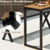 Wetterfester Gartentisch mit WPC-Tischplatte & Metallrahmen Terrassentisch Balkontisch