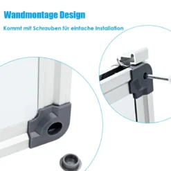 Whiteboard Magnettafel Schreibttafel Wandtafel Memoboard mit Alurahmen (70x50 cm)