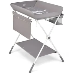 Wickeltisch Klappbarer Wickeltisch mit Rädern 80 x 75 x 99-105 cm Grau