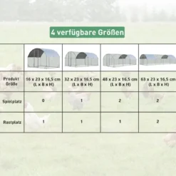 Winterfester Hühnerstall aus Verzinktem Metall mit Abschließbarem Tür & Kuppeldach & Drahtgeflecht