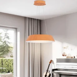 21W LED Deckenleuchte energiesparend Deckenlampe mit Holzmaserung Metallrahmen Natur