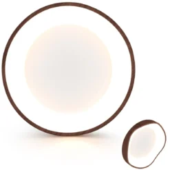 24W LED Deckenleuchte energiesparend Deckenlampe mit Holzmaserung 41,5 x 10 cm