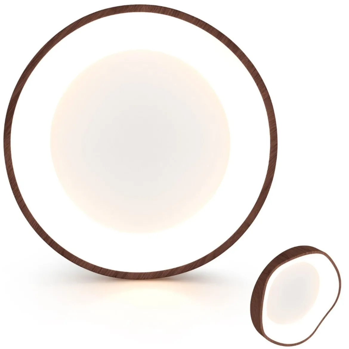 24W LED Deckenleuchte energiesparend Deckenlampe mit Holzmaserung 41,5 x 10 cm