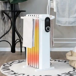1500W Ölradiator 7 Rippen Heizkörper mit 3 Heizstufen Energiesparung & Überhitzungsschutz Weiß
