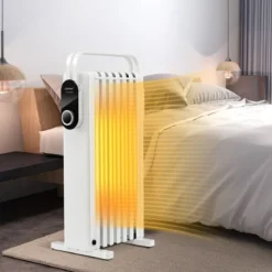 1500W Ölradiator 7 Rippen Heizkörper mit 3 Heizstufen Energiesparung & Überhitzungsschutz Weiß