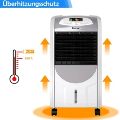 2000 W Mobiles Heiz- und Luftkühlgerät Luftbefeuchter Luftreiniger Heizlüfter 8 H Timer Grau