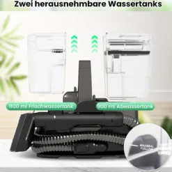 1800W Polsterreiniger Gerät mit Dampf & Sterilisation & Kalt- & Heißwasserreinigung Teppichreiniger