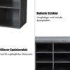 Würfelregal mit 10 Fächern Schuhbank mit Sitzfläche Schuhschrank 104 x 30 x 48 cm Grau