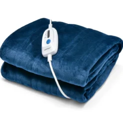 Wärmedecke Elektrische Heizdecke mit 4 Heizstufen 130 x 180 cm Blau