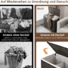 Wäschekorb mit Deckel & Griffen Wäschesammler aus PE-Rattan 66 x 33 x 61,5 cm Braun