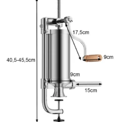 Wurstfüller Wurstmaschine Wurstfüllmaschine Wurstspritze inkl. 4 Füllrohre