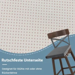 45 x 45 cm Große Memory-Schaum-Sitzkissen 5 cm Dicke Stuhlauflagen Grau