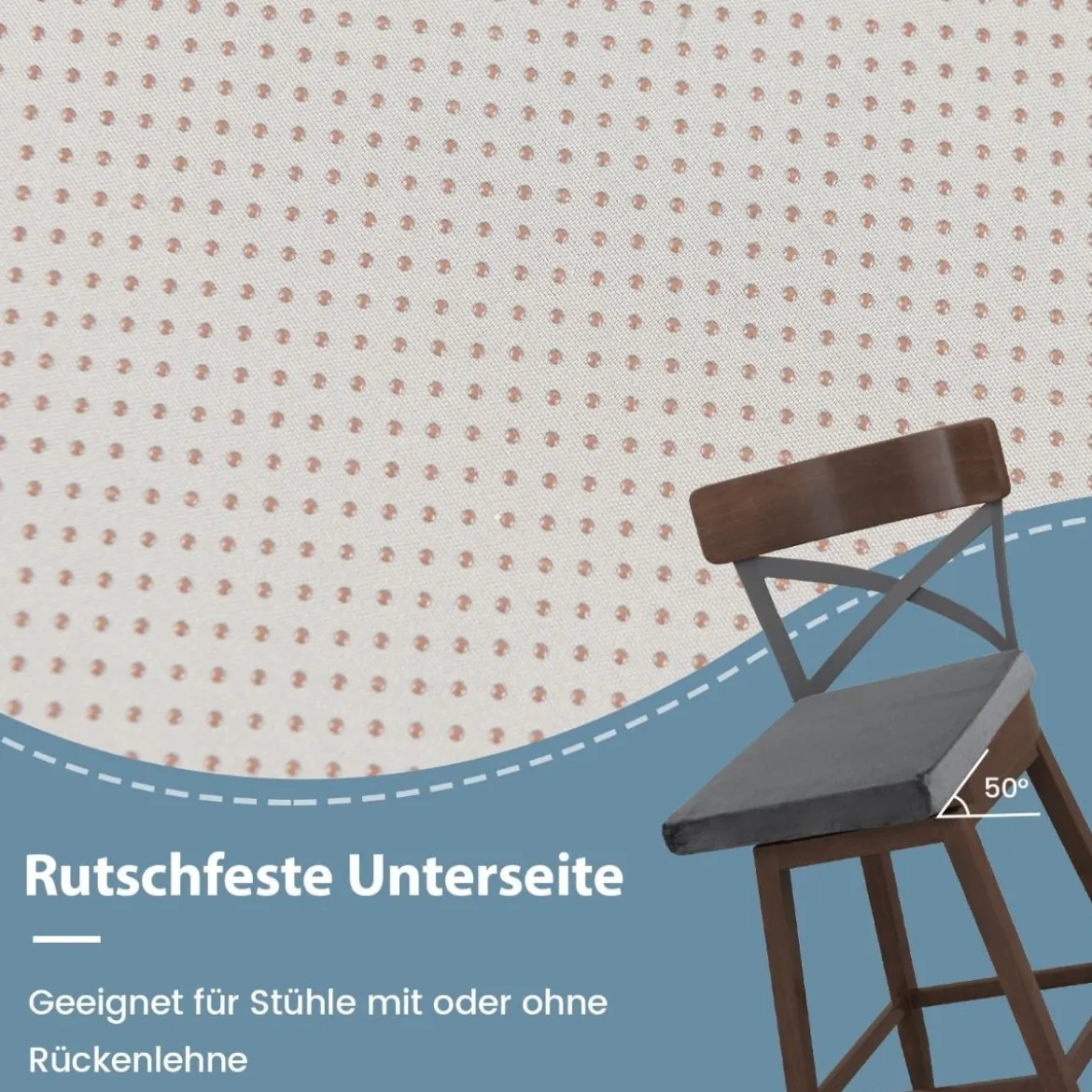 45 x 45 cm Große Memory-Schaum-Sitzkissen 5 cm Dicke Stuhlauflagen Grau