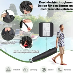 600 x 300 cm Großes Pop-Up-Überdachungszelt Sofortiger Sonnenschutz mit Rädern