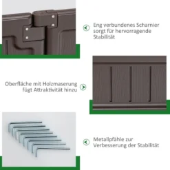 123 x 123 cm Hochbeet Flexibler Gartenzaun Braun