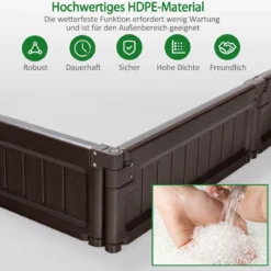 123 x 123 cm Hochbeet Flexibler Gartenzaun Braun