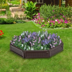 123 x 123 cm Hochbeet Flexibler Gartenzaun Braun