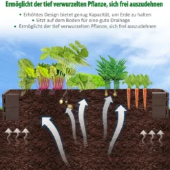 123 x 123 cm Hochbeet Flexibler Gartenzaun Braun