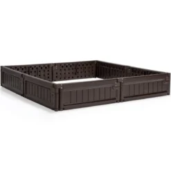 123 x 123 cm Hochbeet Flexibler Gartenzaun Braun