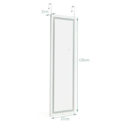 37 x 120 cm 2 in 1 Wandspiegel mit 3 Farben LED Beleuchtung Ganzkörperspiegel Hängespiegel