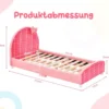 140 x 70 cm Kinderbett mit Weichem Kopfteil & Fußteil Lattenrost Babybett Rosa Schleife